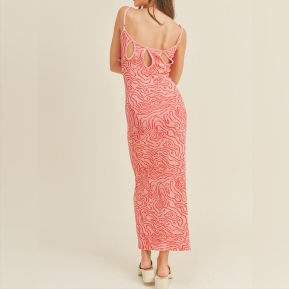 Zara women’s knit swirl print maxi dress pink size small - Picture 3 of 13